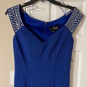 Royal Blue Floor Length Dress. Size 8. Never Worn.